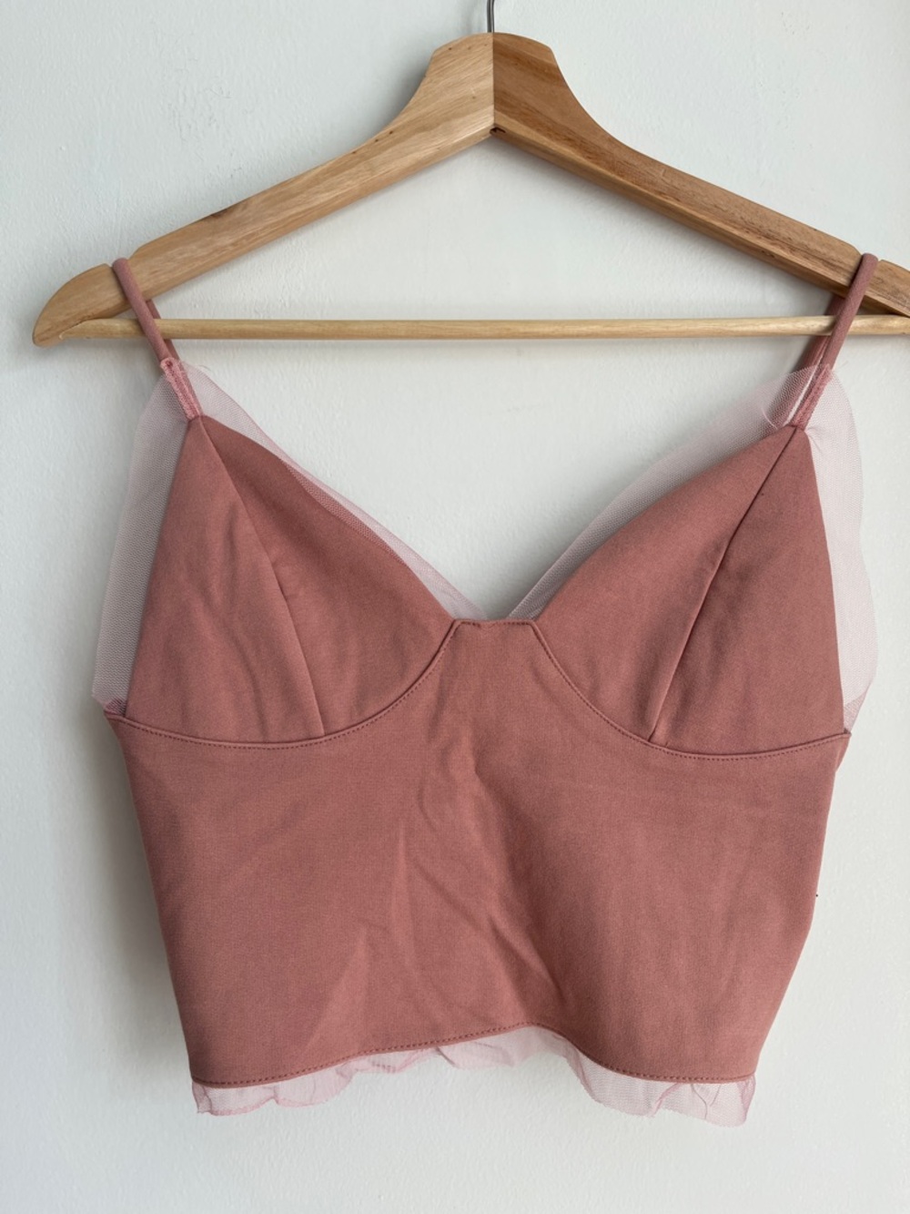 Rose Mesh Trim Camisole Top